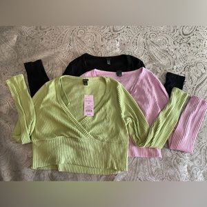• NWT • Long sleeve cropped tops - 3 pack